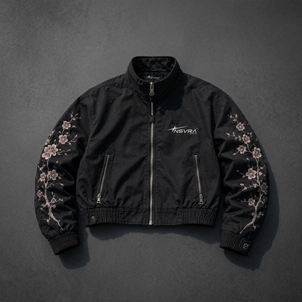 Sakura Embroidered Bomber